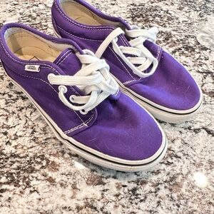 Vans Kids Purple Canvas Low-Top Lace Sneakers